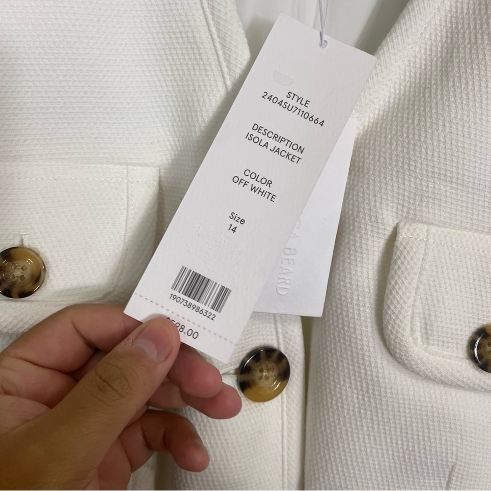 Veronica Beard Isola Jacket‎ In White Size 14 Jacket Blazer - Picture 4 of 8